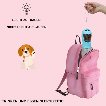 DogBuddy - Die praktische 2-in-1 Flasche für Wasser und Futter